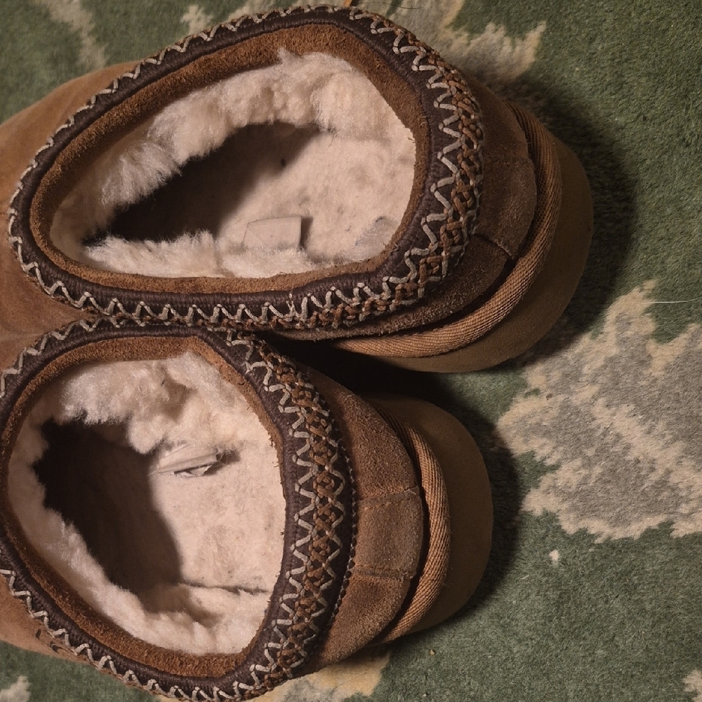 UGG Men's Brown Suede Shearling-Lined Slip-On Loafers - Picture 6 of 9